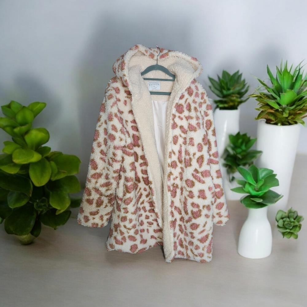 Hayden Los Angeles Sherpa Leopard Jacket Size Med